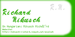 richard mikusch business card
